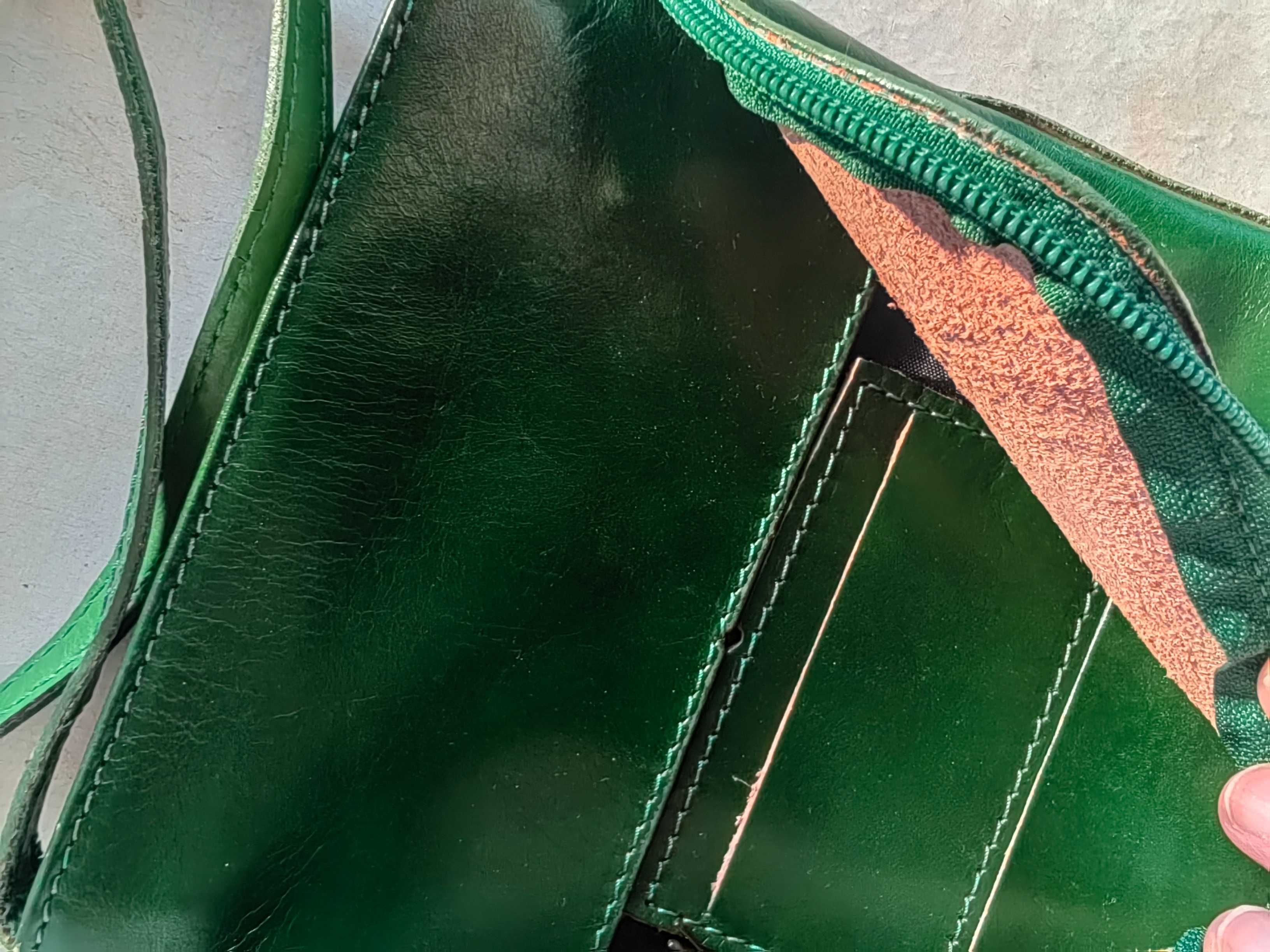 Bolsa De Couro Genuíno Das Mulheres, Verde, Itália