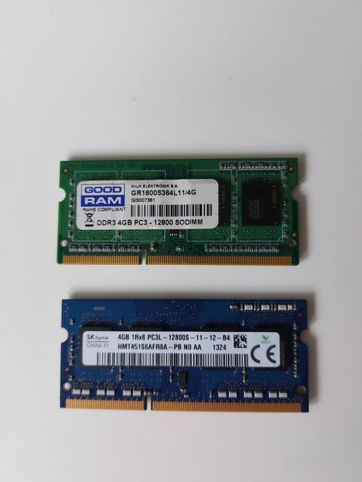 2 x Pamięć RAM 4gb Goodram i SK hynix laptop