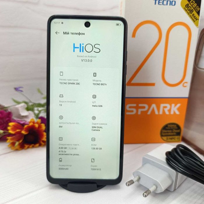 Продам телефон Tecno Spark 20C 4+4/128Gb NFC в гарному стані