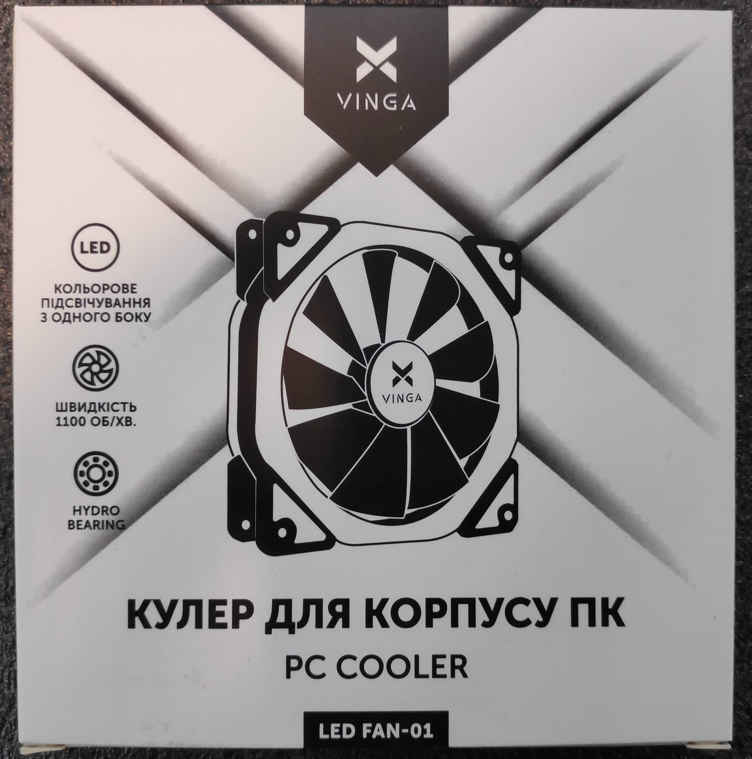 Новый корпусной кулер Vinga  Led Fan-01 Гидродинамический подшибник