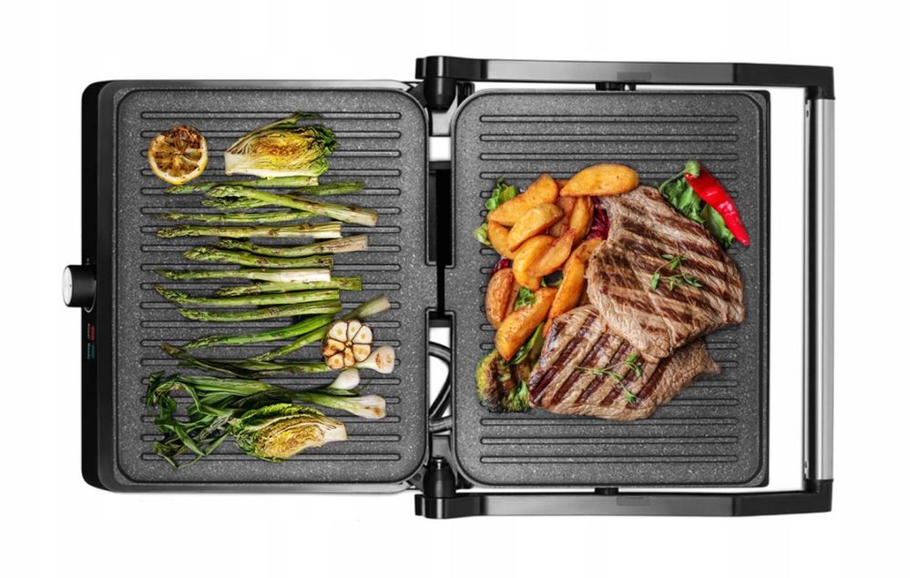 Opiekacz Grill Elektryczny Rozkładany do Kanapek Panini 2200 W Prezent