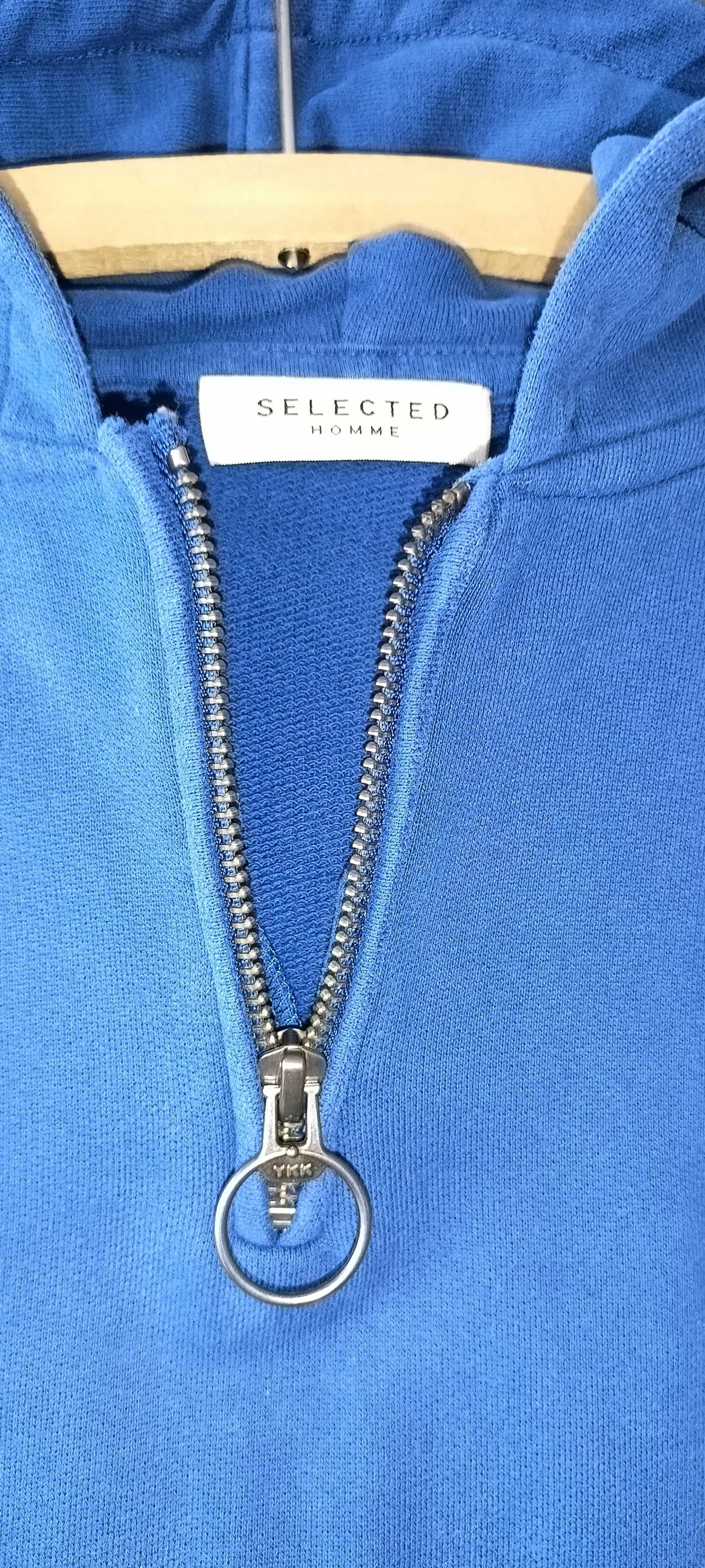 Bluza niebieska Kangurka Hoodie 100% bawełna