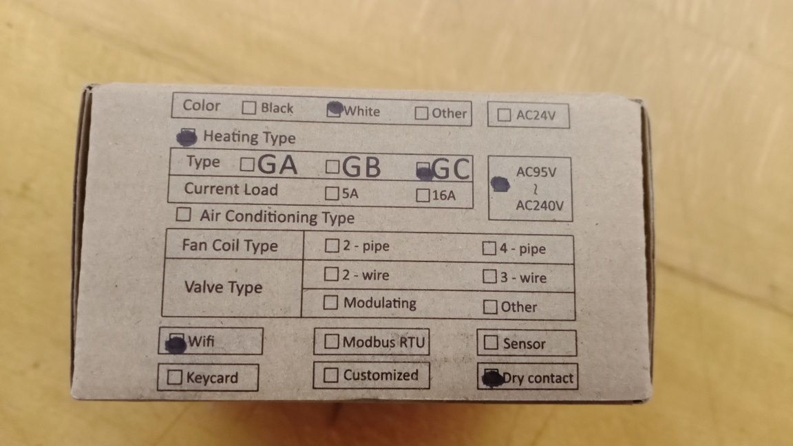Терморегулятор Moes BHT-002GC с WIFI термостат для теплых полов