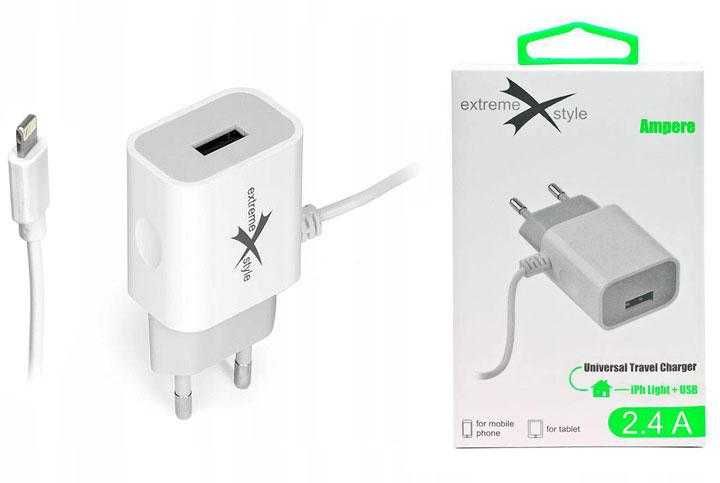 Ładowarka sieciowa do telefonu iPhone Lightning + USB - 2.4 A