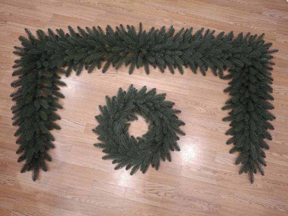 Новорічний декор. Гірлянда з литих гілок