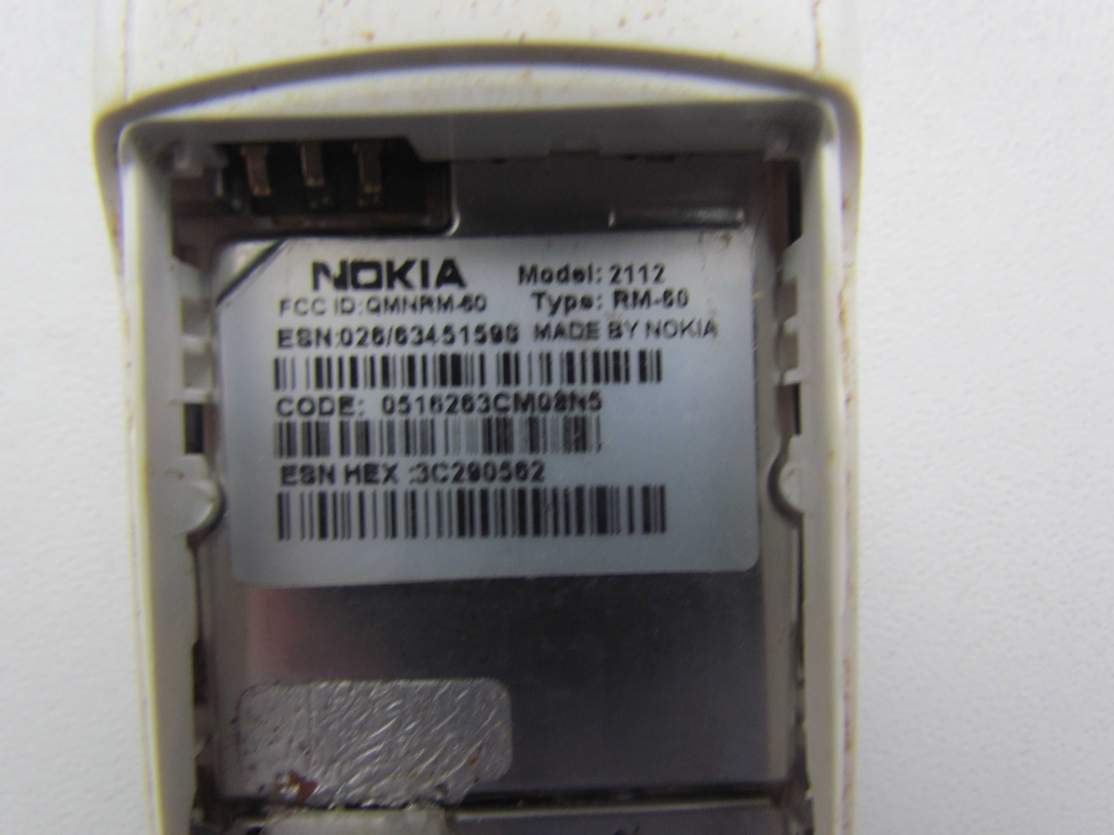 Моб. телефон Nokia RM-60 2112  исправный без аккумулятора и зарядного.