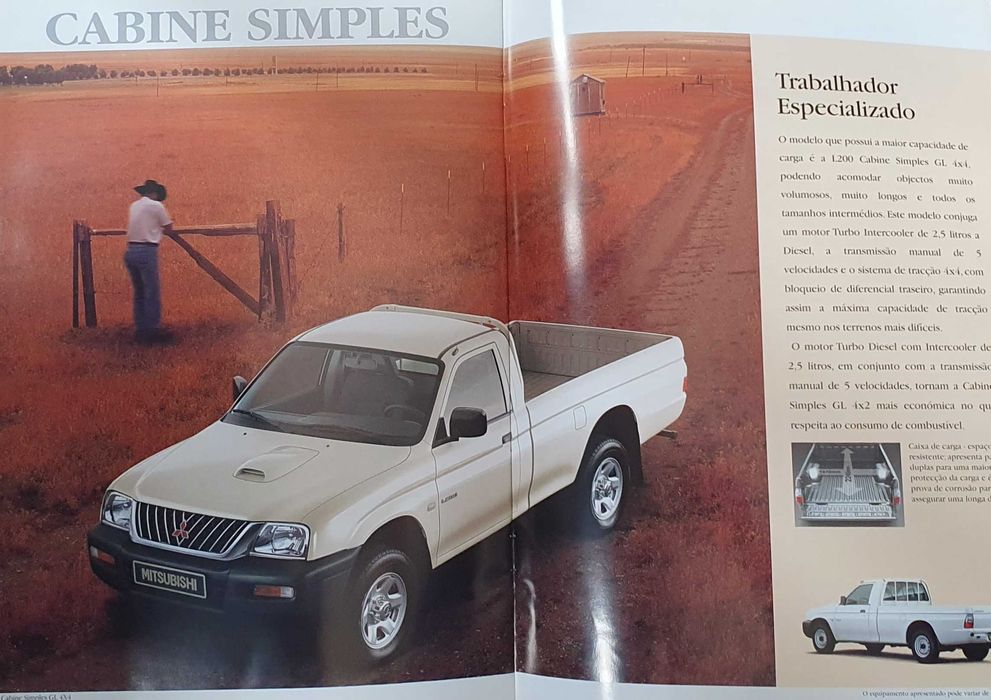 Catálogo e Folheto - Mitsubishi L200 - original - vintage