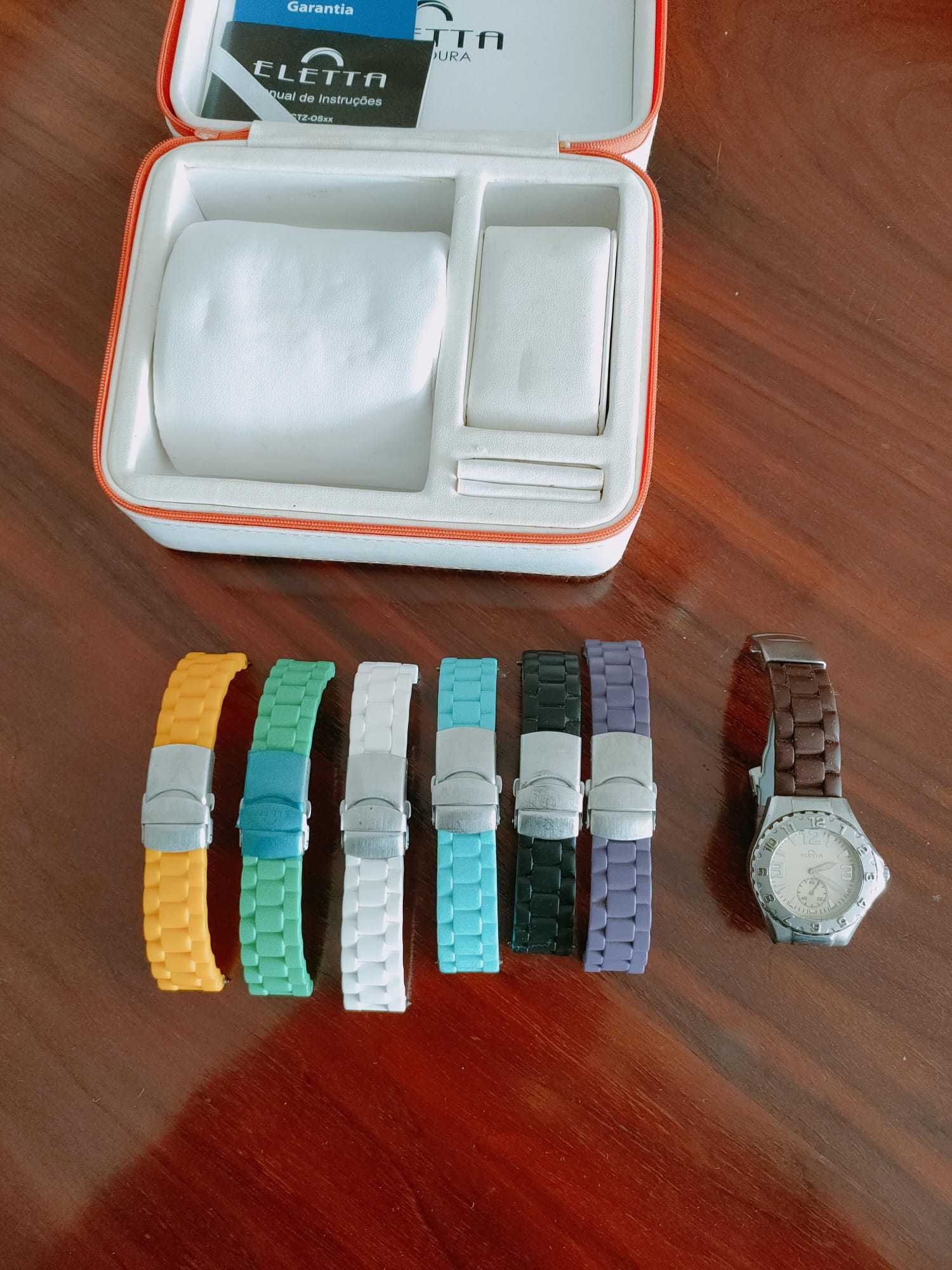 Relógio Eletta, modelo Vilamoura, com 7 braceletes - Como Novo.