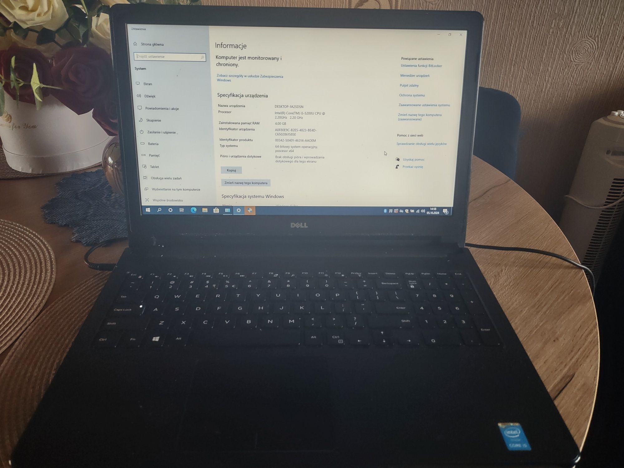 Laptop Dell Vostro 3558 i5 Windows10 pro