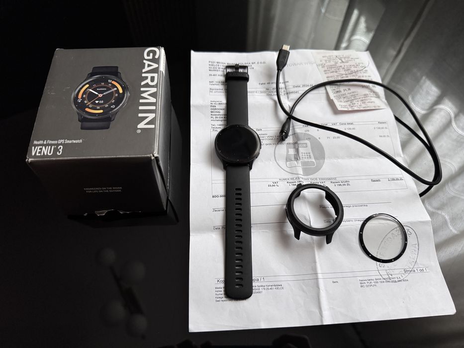 Smartwatch Garmin Venu 3 na gwarancji do 13.05.2026 fakrura