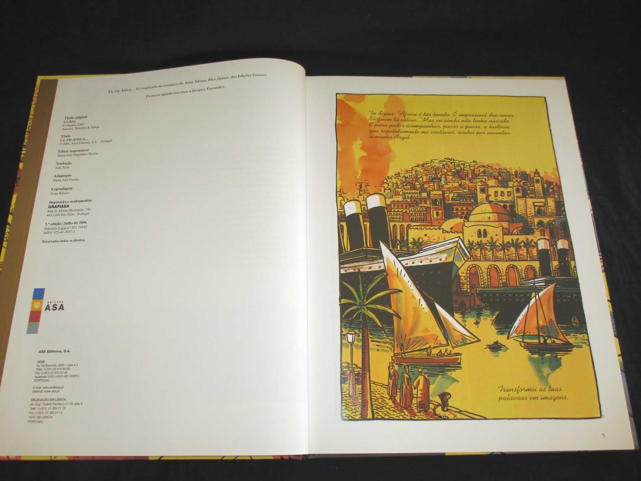 Livro BD Lá em África Tronchet e Anne Sibran Asa