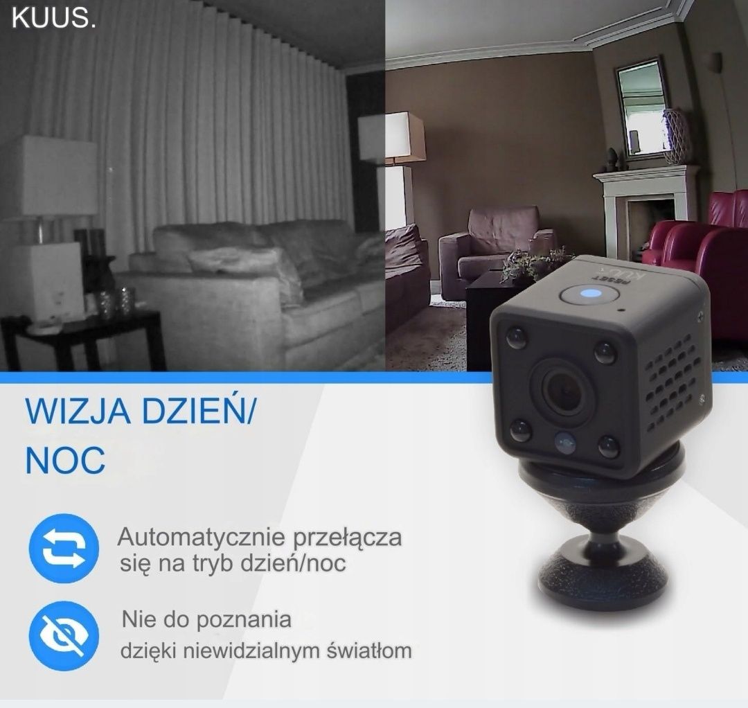 KUUS C2 Mini Kamera Z Czujnikiem Ruchu Kompaktowa Kamera WiFi