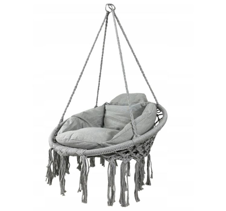 Wiszący fotel na balkon, do salonu - SOLIDNY! Poduszka w CENIE!