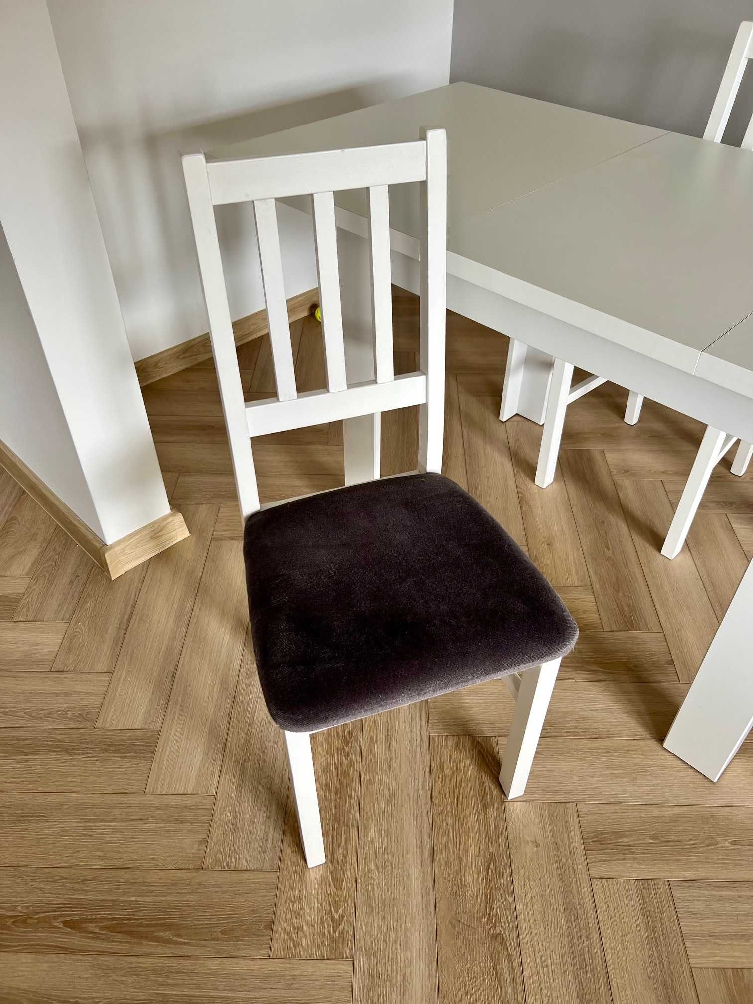 Stół rozkładany 110/155x75 cm biały alpejski BRW + 2 krzesła