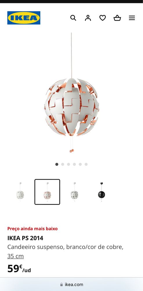 Candeeiro Ikea Branco