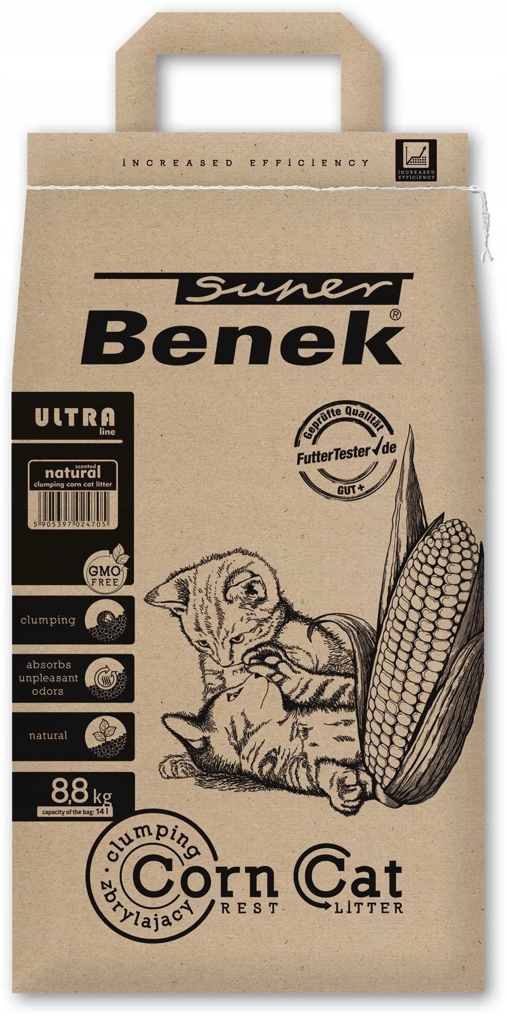 Super Benek Corn Cat Ultra Drobnoziarnisty Żwirek dla kota 14L