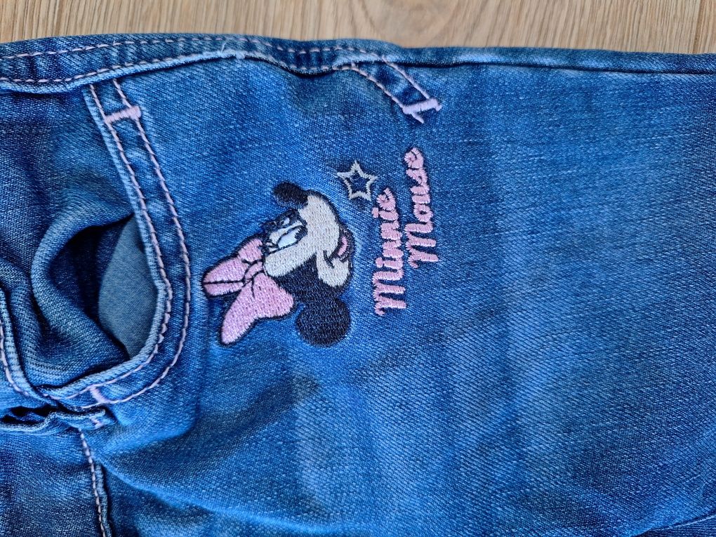 Spodnie jeansowe jeansy ocieplane Myszka Minni 104 C&A