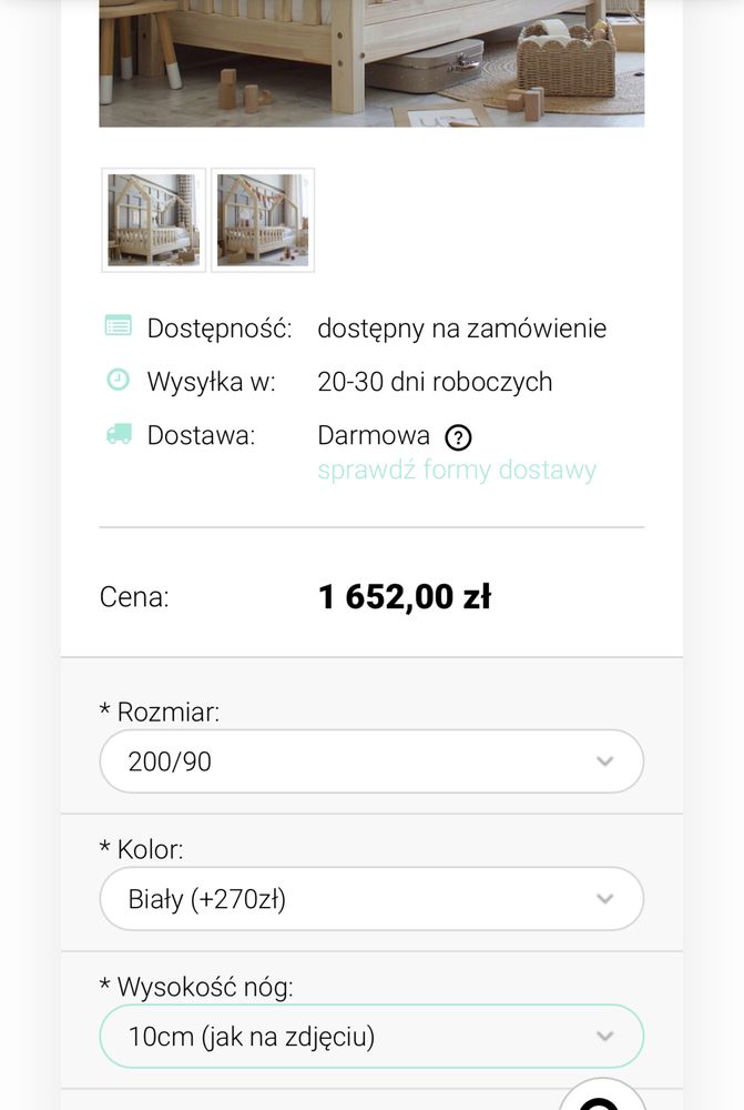 Lozko domek Luletto (sosna).