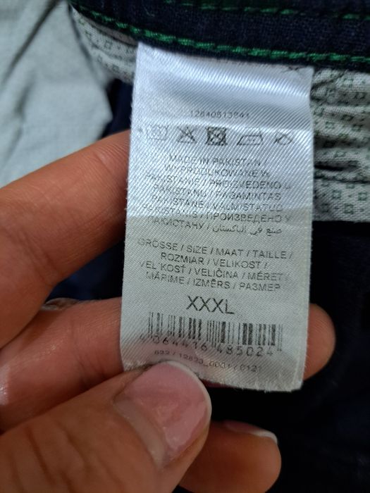 Spodnie z lnem granatowe