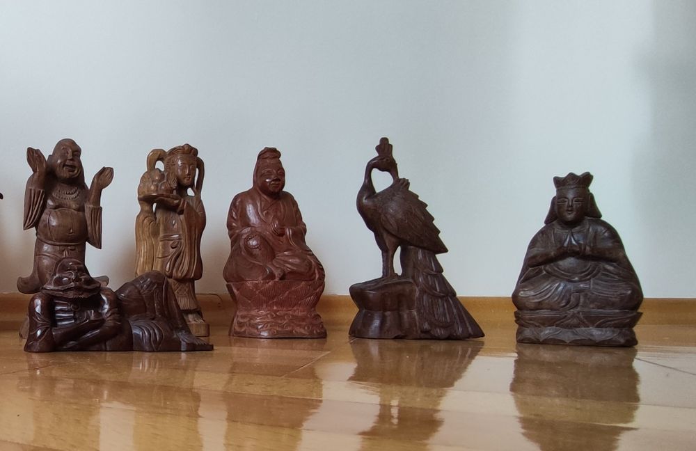 Figurki drewniane rzeźby unikat rękodzieło