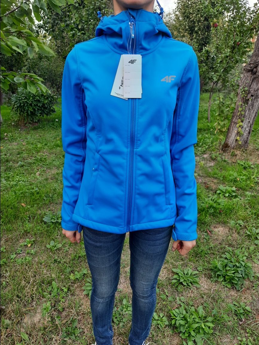 Курточка демісезонна xs, водонепроникна куртка блакитно-синього коль