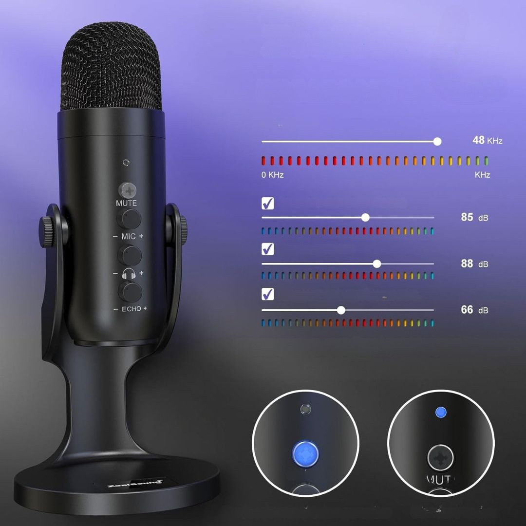 Mikrofon USB K66 do Gier Podcastów Streamingu PC, PS4, PS5, Telefony