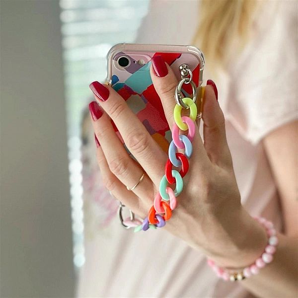 Color Chain Case żelowe elastyczne etui z łańcuchem łańcuszkiem zawies