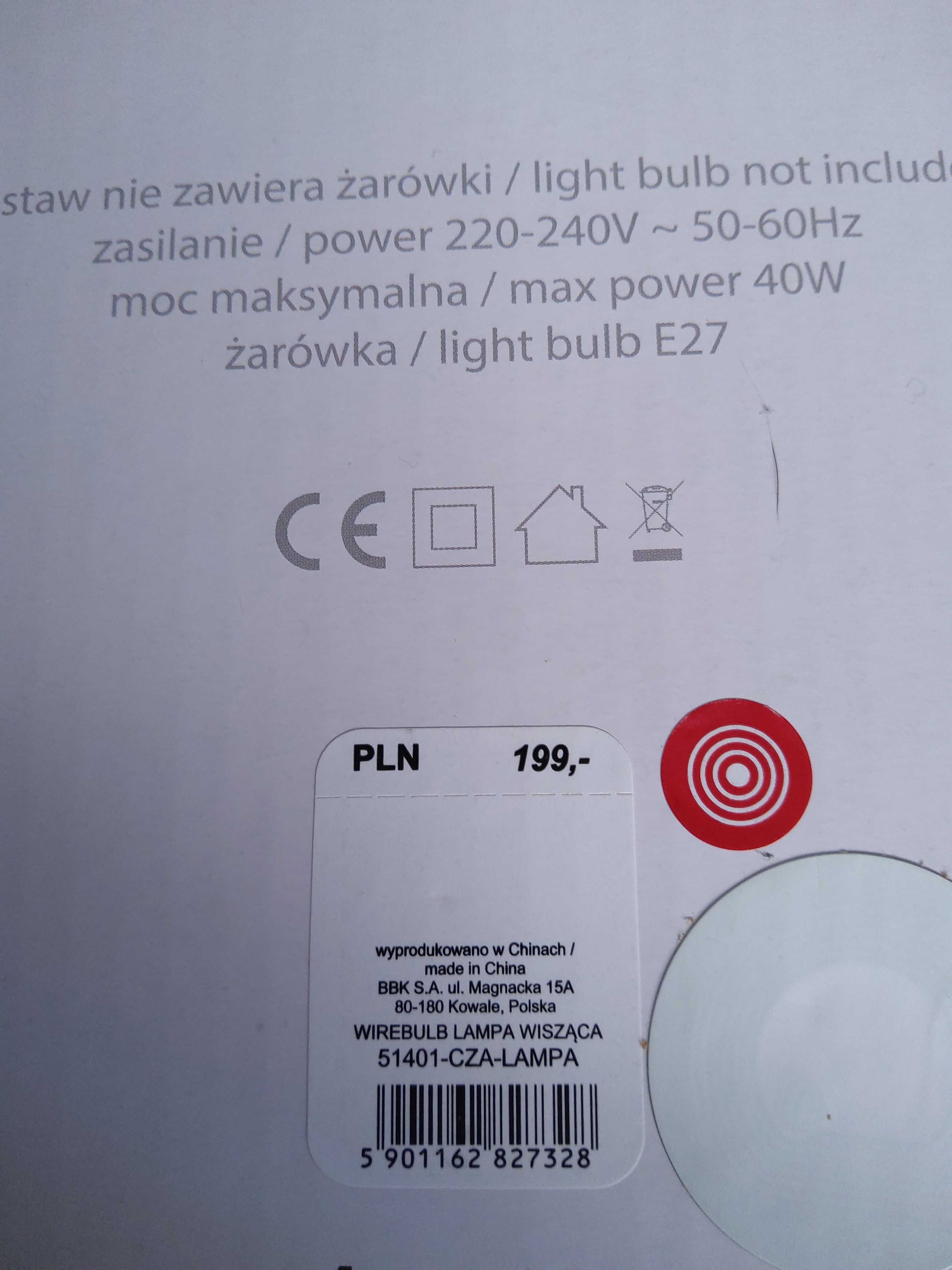 Lampa wisząca 1 sztuka