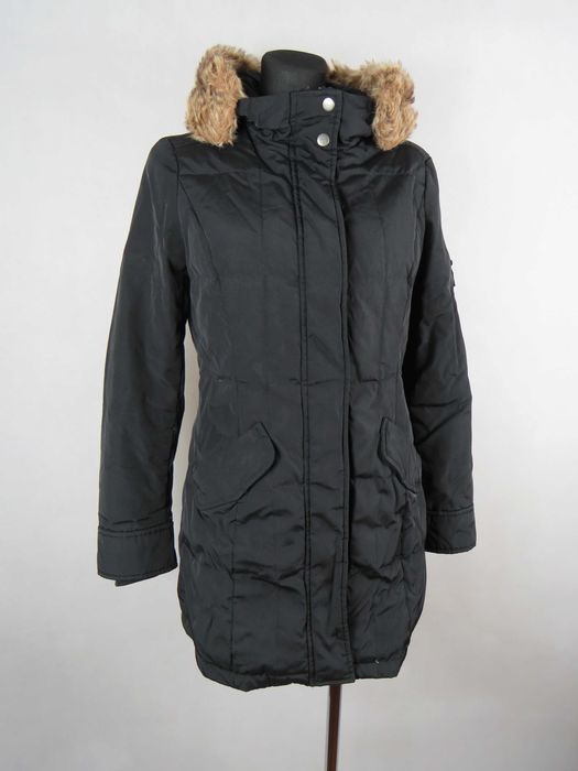 Czarna kurtka puchowa ESPRIT 36/S płaszczyk z pierzem Ciepła kurtka