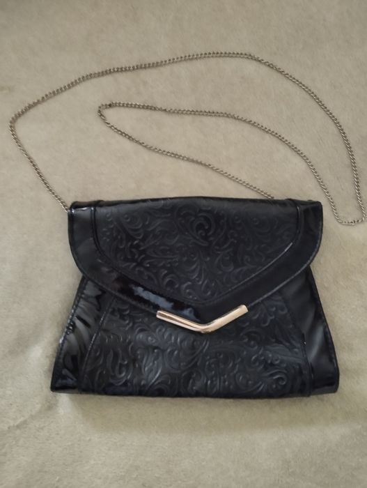 Сумка женская черная лаковая 26,5*19