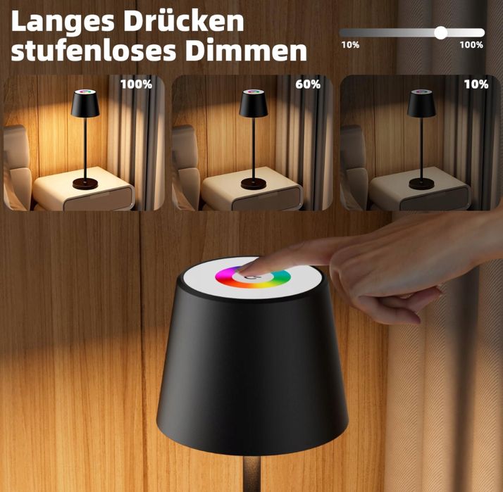 Qsky lampa lampki stołowa LED 2 sztuki akumulatorowa