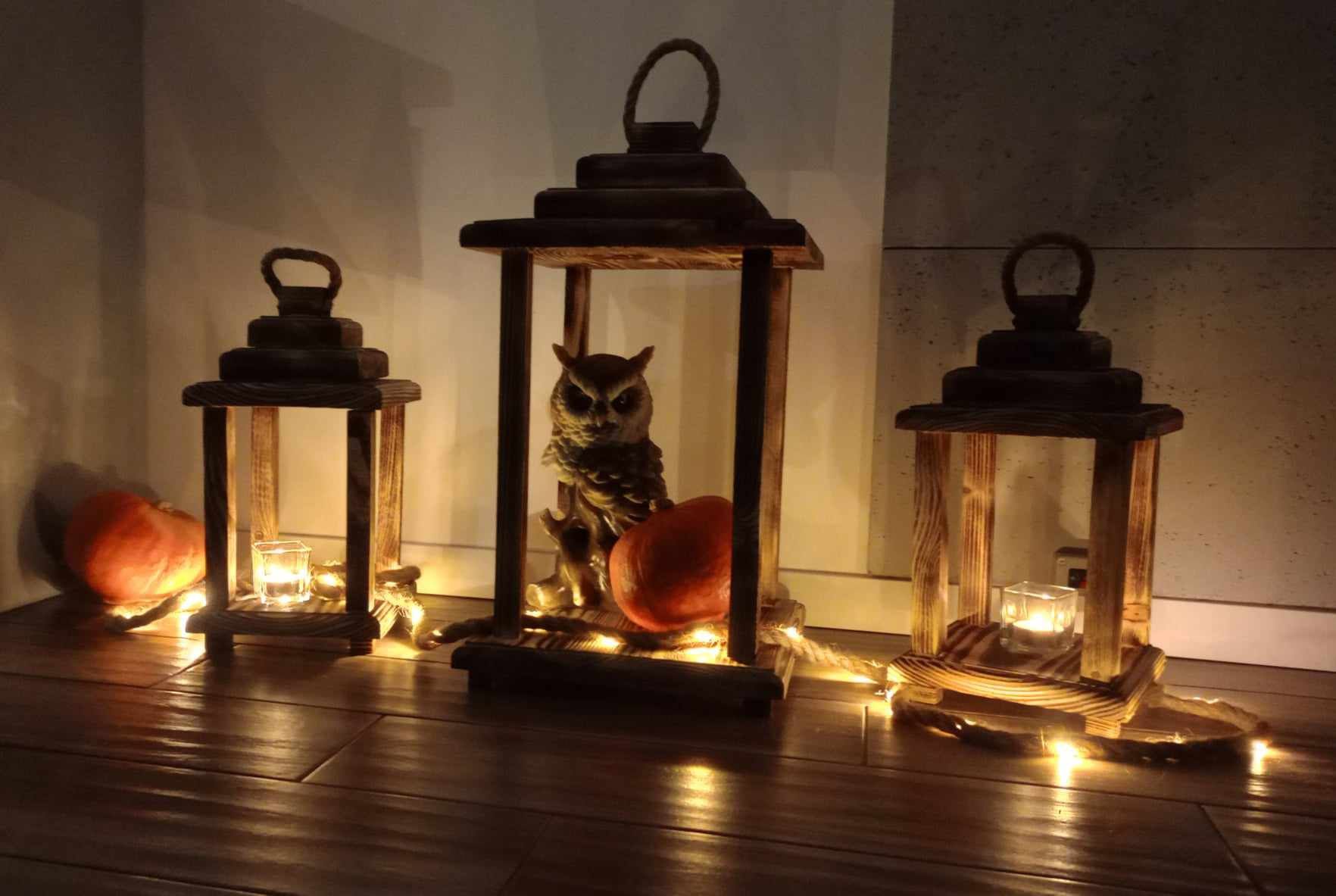 Lampion z drewna opalany polecam