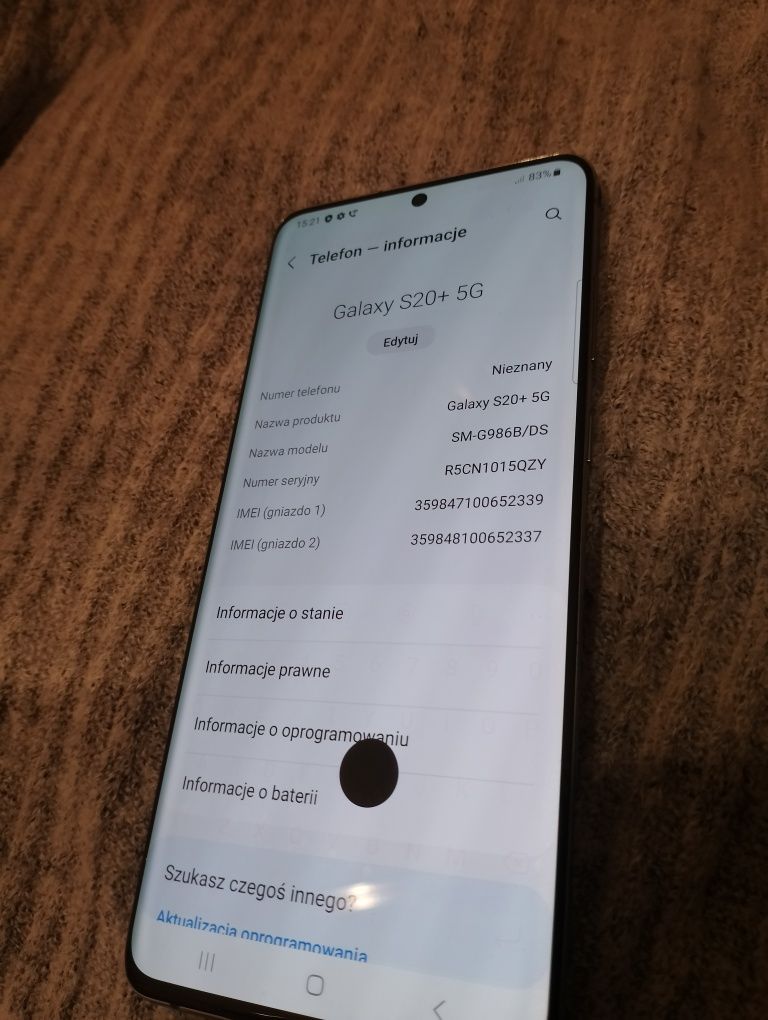 Smartfon telefon Samsung Galaxy S20+ 5G 128/12 GB