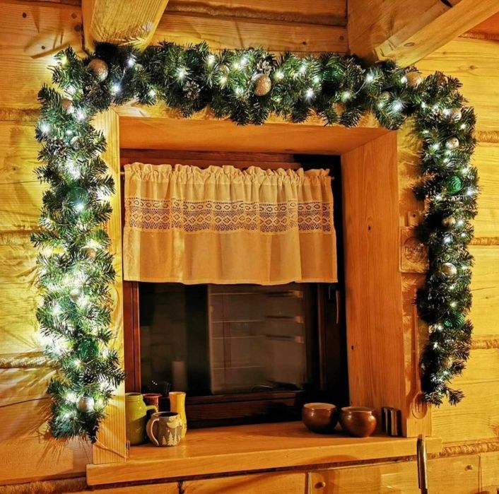 300CM Girlanda Świąteczna Choinkowa Stołowa Zielona Na Okno Schody