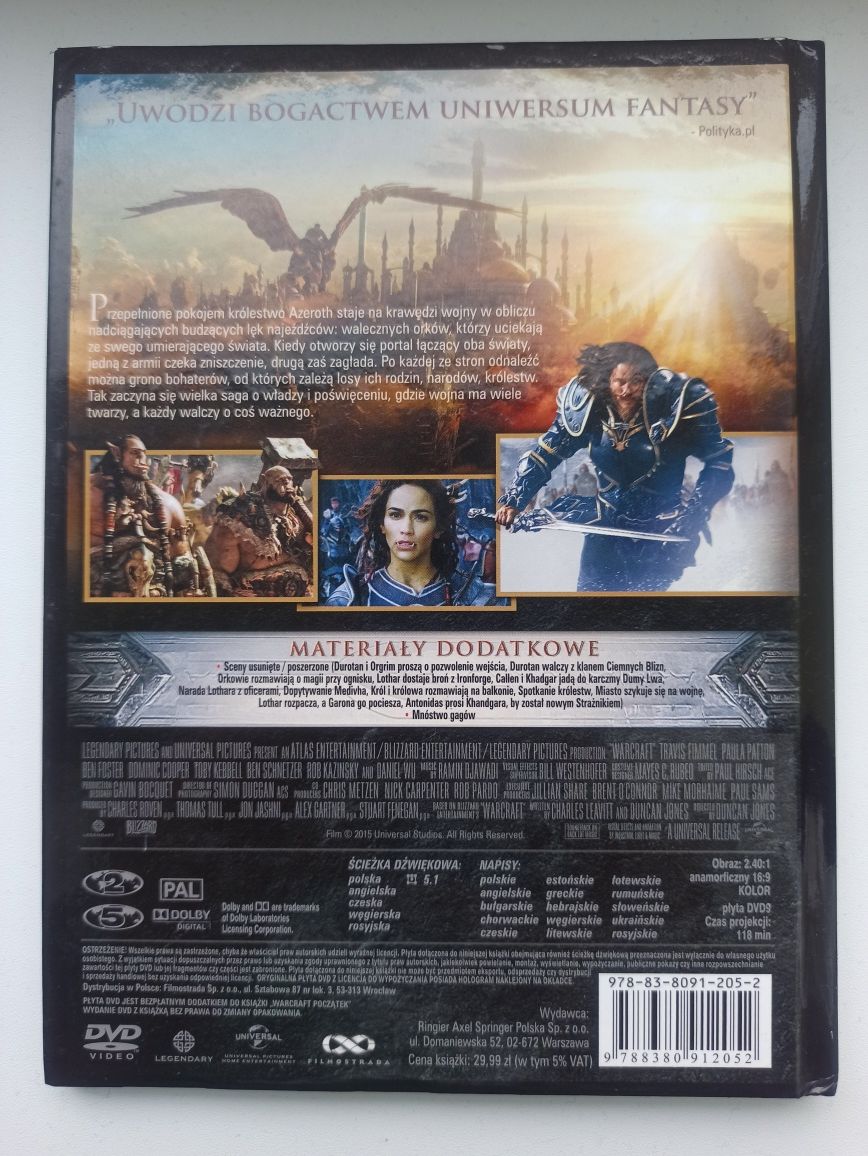 Warcraft Początek Film DVD + książka
