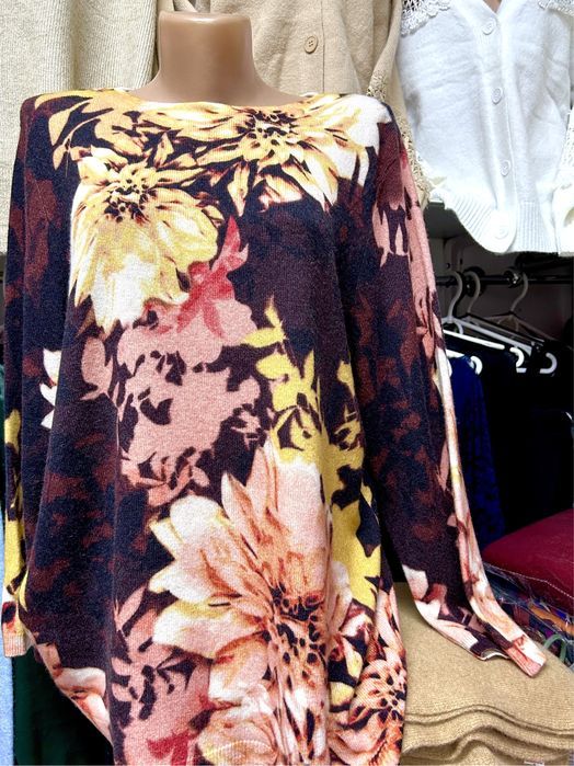 Свитер 100% кашемир с принтом