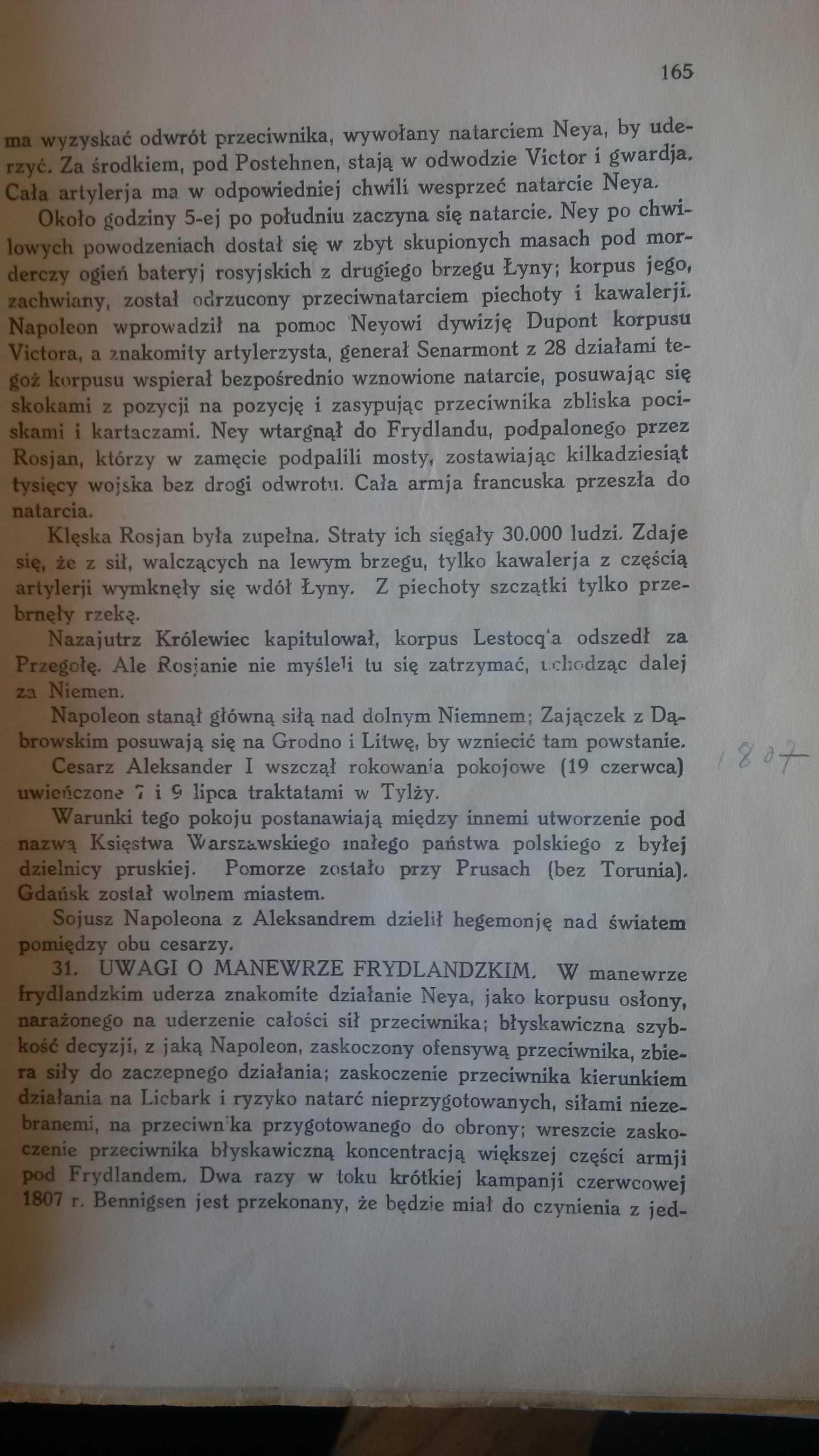 "Wojny Napoleońskie" tom 1 M.Kukiel 1927 książka prawie 100-letnia