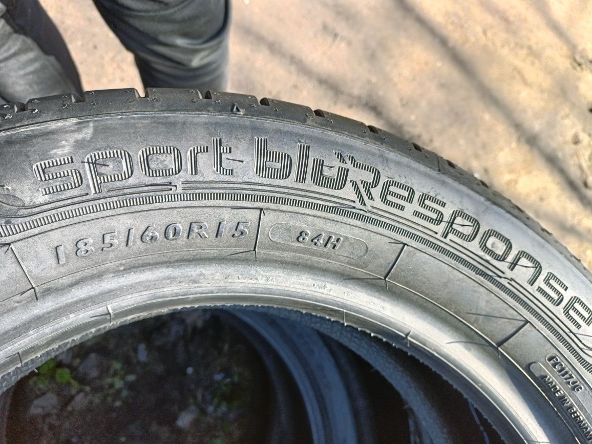 C07, 185/60r15 Dunlop Sport BluResponse z końca 2021r demo jak nowa