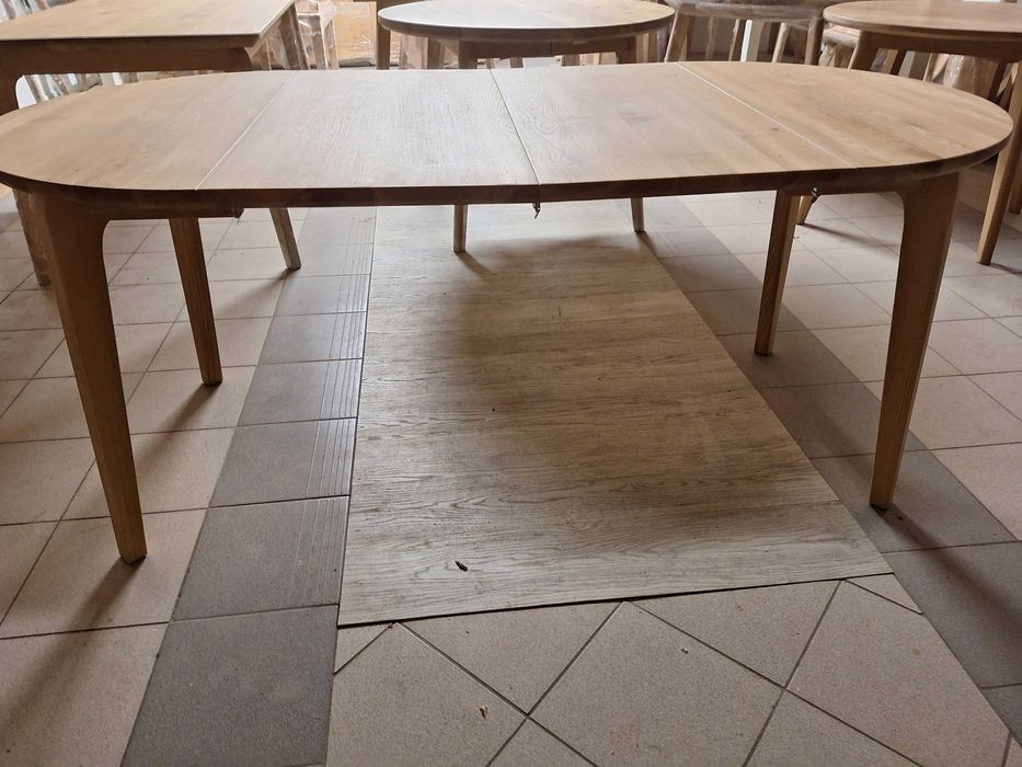 Stół dębowy rozkładany fi 90 (na magazynie)