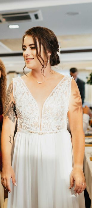 Suknia ślubna kolor Ecru szyta na zamówienie