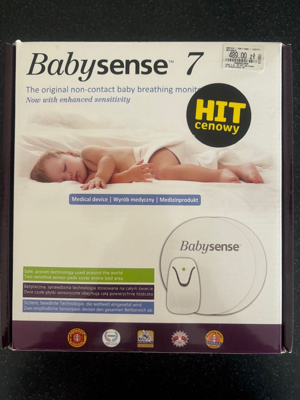 Monitor oddechu Babysense 7 nowy, Gwarancja