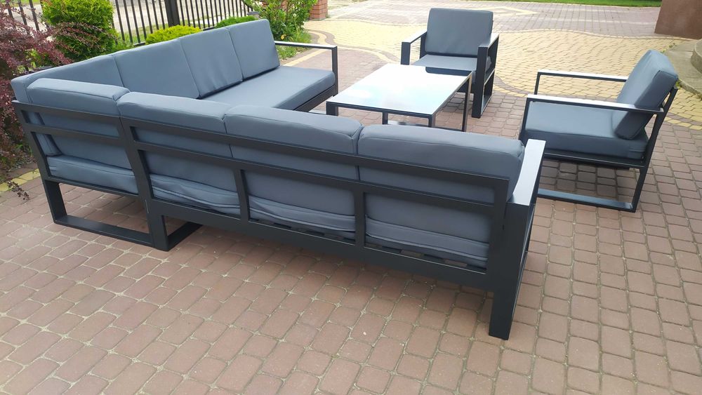 Nowoczesne meble tarasowe ogrodowe- metalowe/ Narożnik