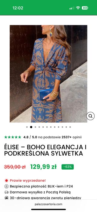 Nowa elegancka sukienka boho M