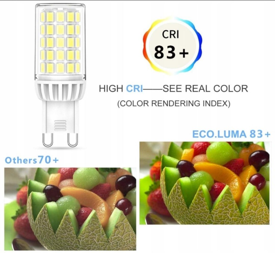 5 szt Eco.Luma Żarówki LED G9 ciepła biel, 2700 K, 6 W