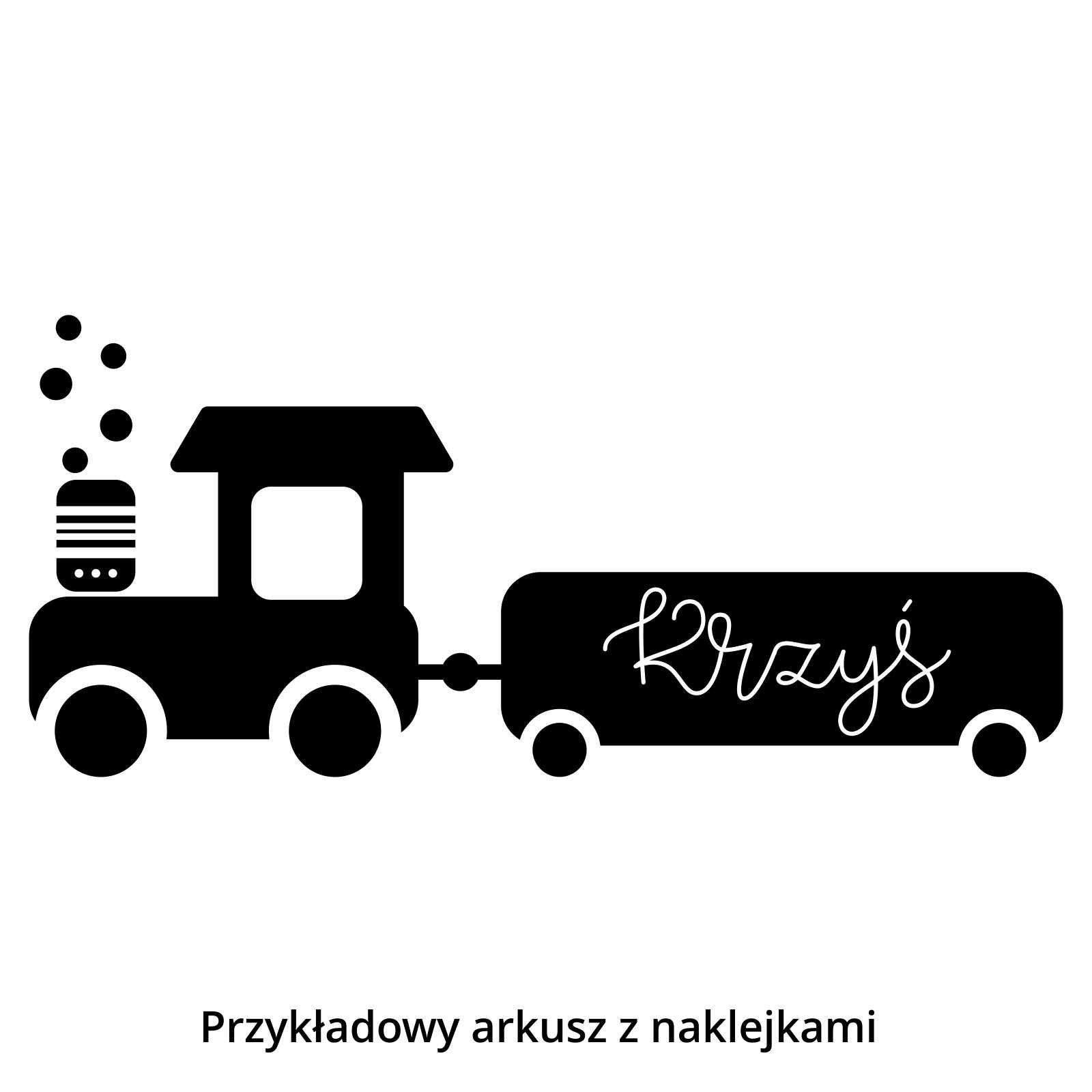 Naklejki ścienne na ścianę dla dzieci pociąg, wagon, imię