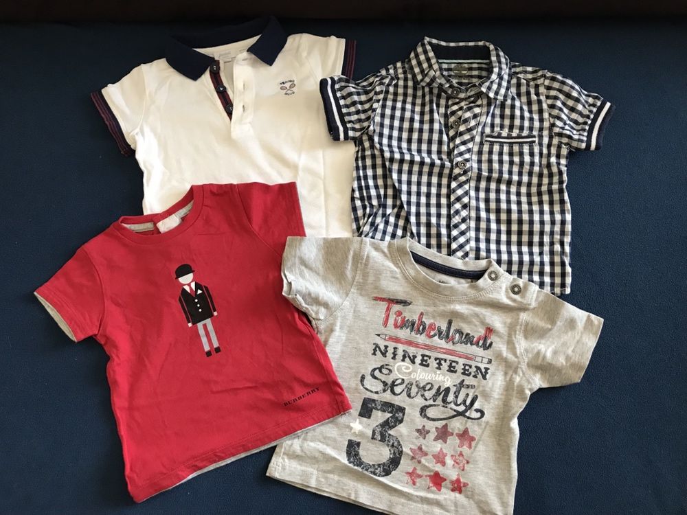 Calças + t-shirts + polo + camisa + casaco marcas diversas 6 meses