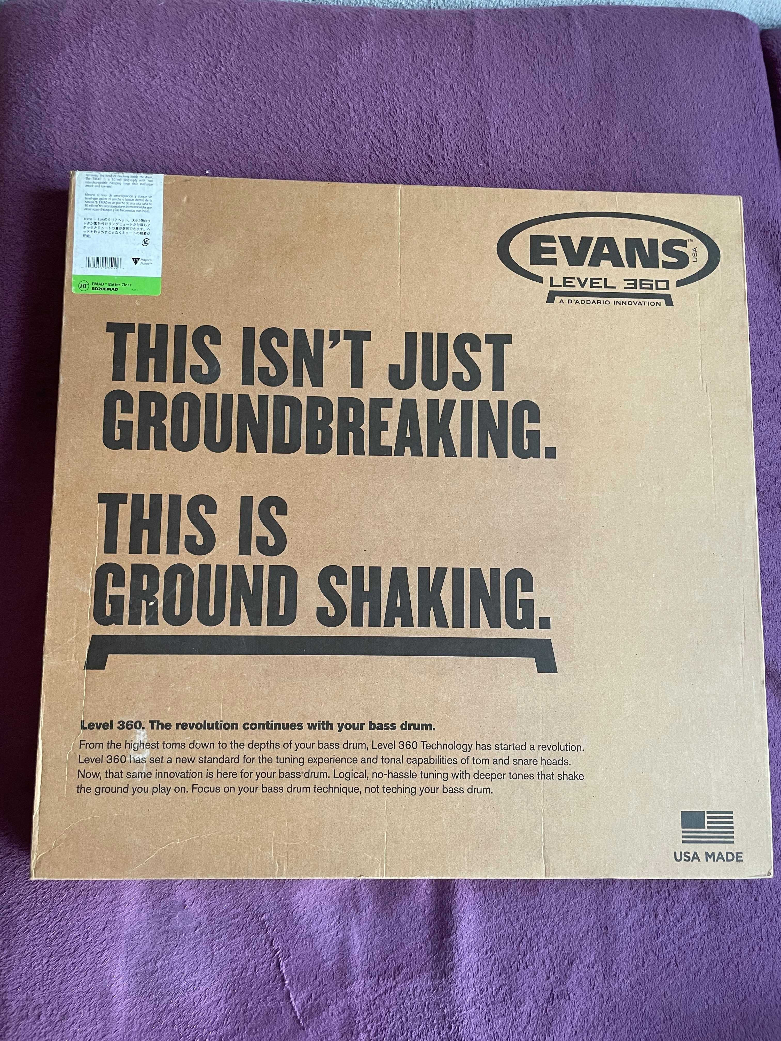 EVANS Level 360 Emad Clear 20" - Naciąg do bębna basowego