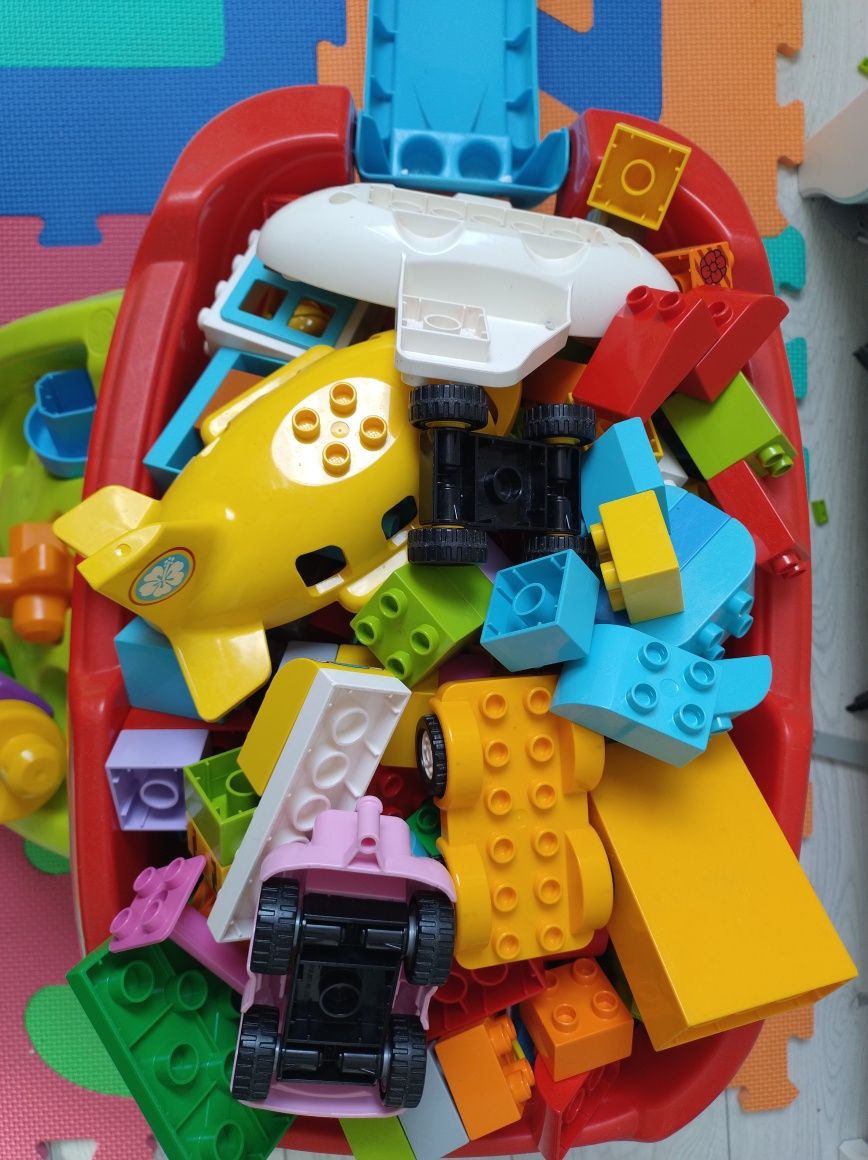 LEGO Duplo mix 7 zestawów  plus wózek Mega Bloks z sorterem