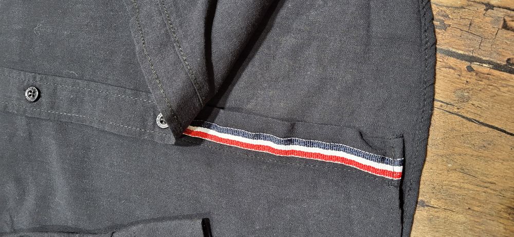 Czarna koszula męska lniana bawełna len premium L