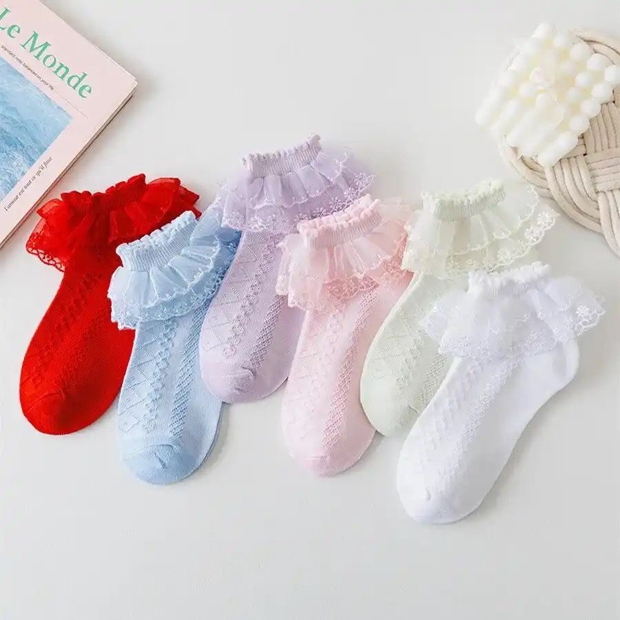 Шкарпетки з мереживом, дитячі шкарпетки, носки з кружевом для дівчинки